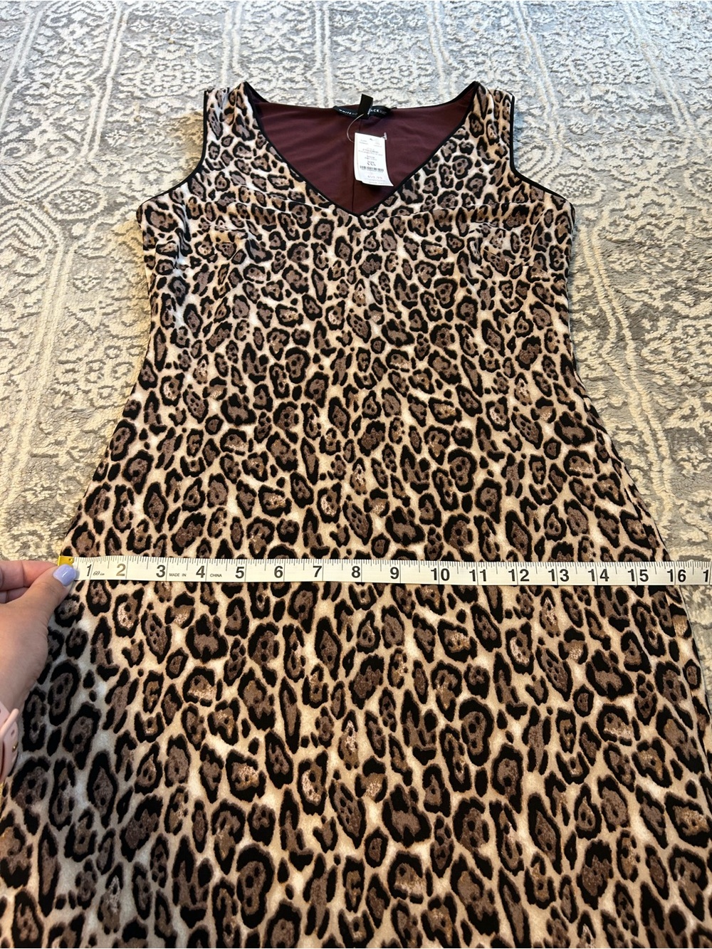 🩷 NWT White House Black Market reversible sheath dress leopard/solid size XXS - Picture 10 of 12